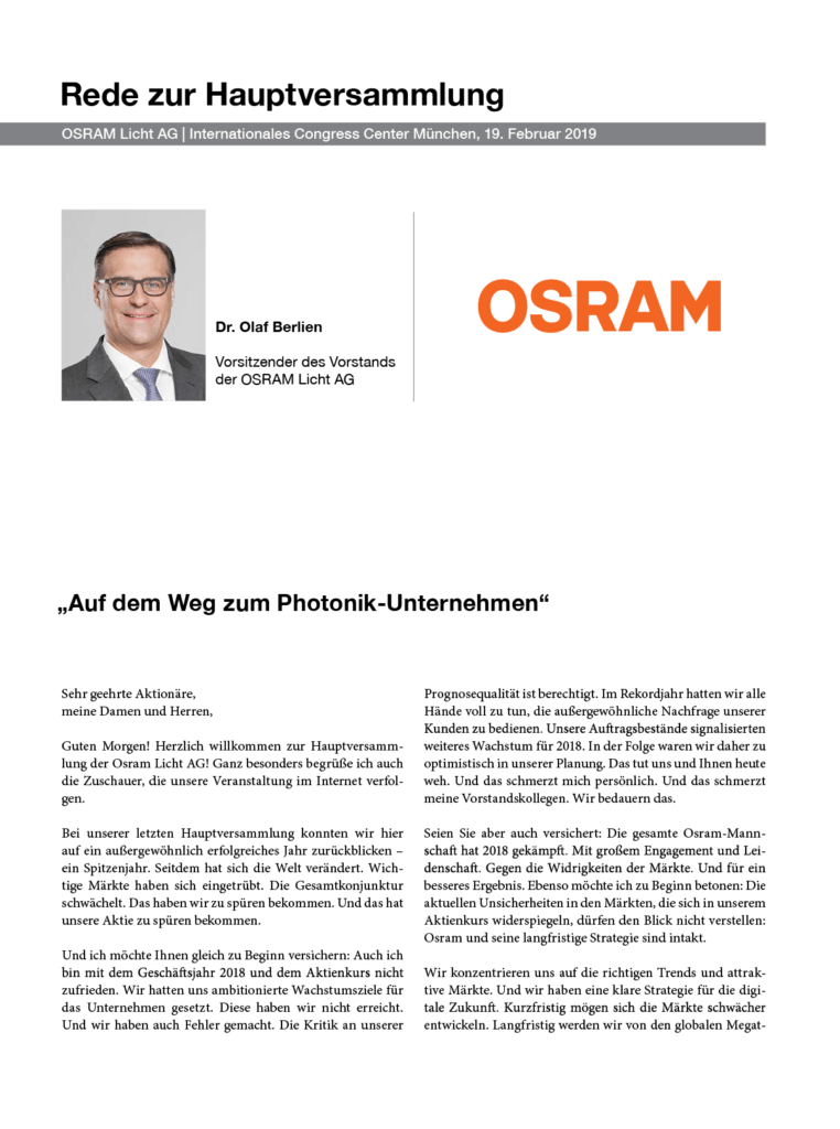 Osram HV Rede 2019