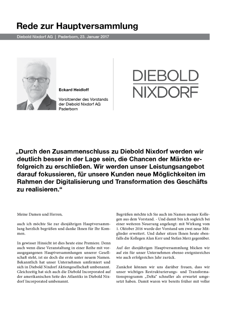 Diebold Nixdorf HV Rede 2017