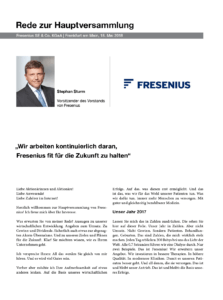 Fresenius HV Rede 2018