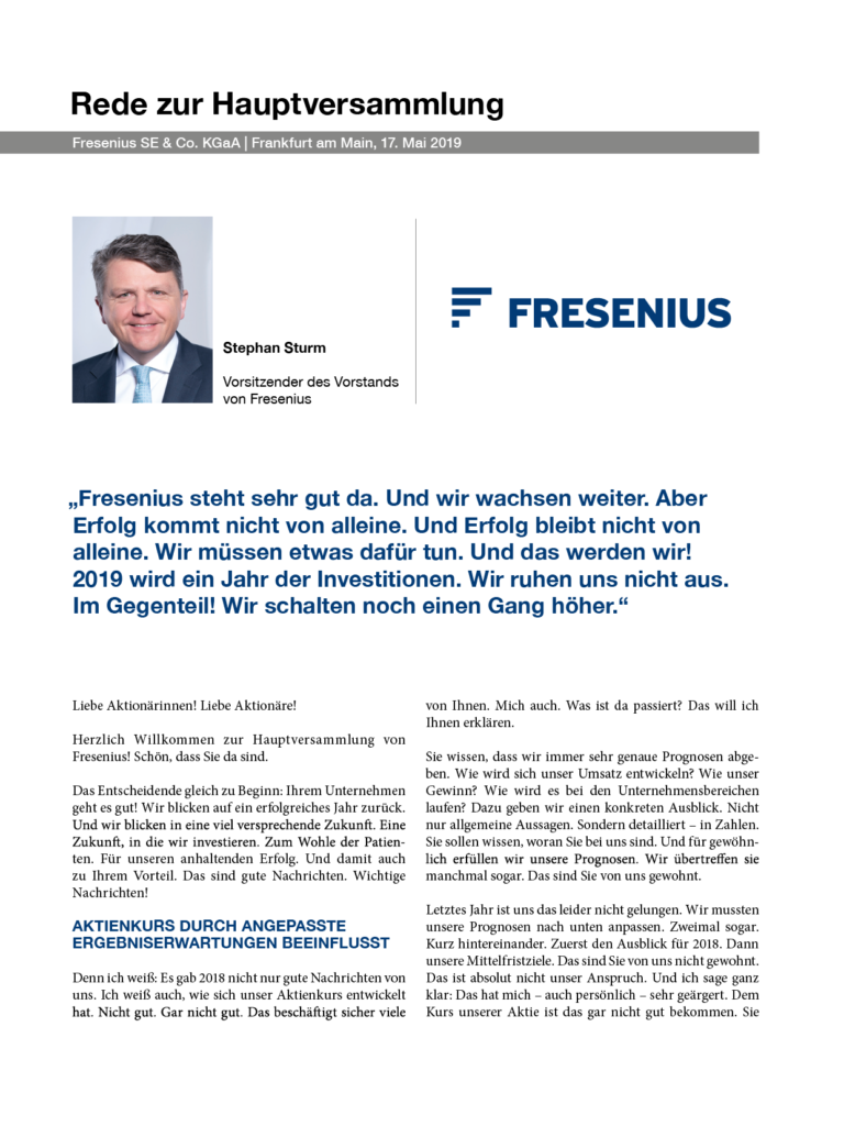 Fresenius SE HV Rede 2019