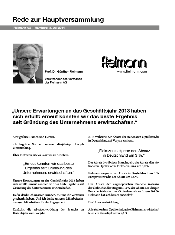 HV Rede Fielmann 2014