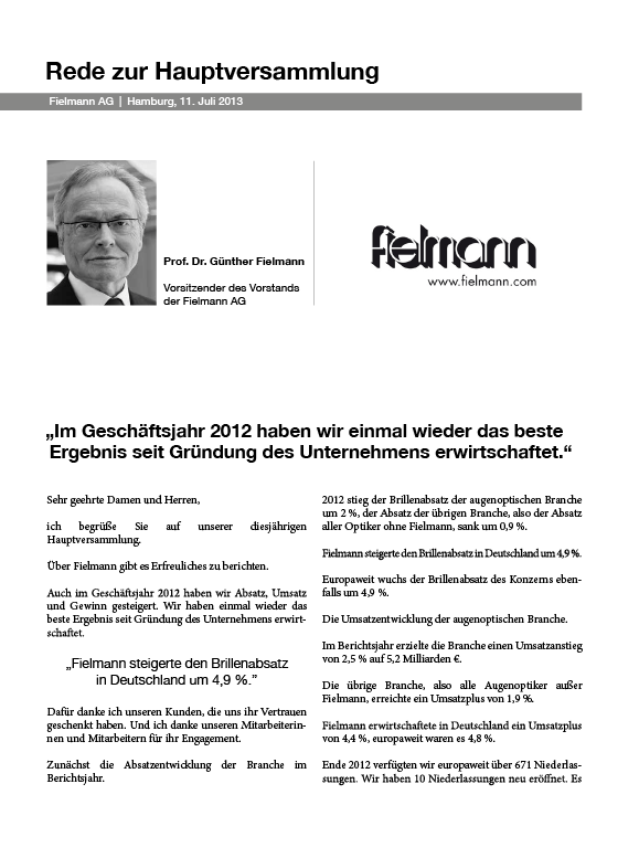 HV Rede Fielmann 2013