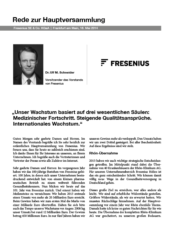 HV Rede Fresenius SE 2014