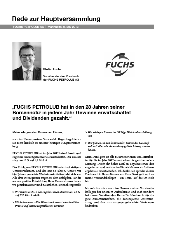 HV Rede Fuchs Petrolub AG 2013