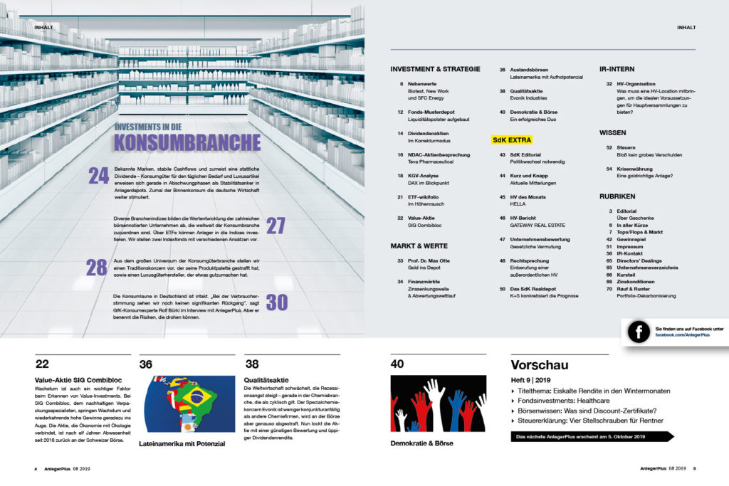 Inhalt AnlegerPlus 08/2019