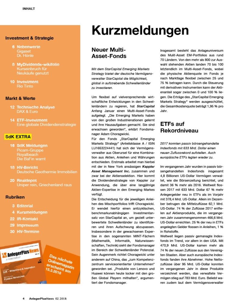 Inhalt AnlegerPlus News 02/2018