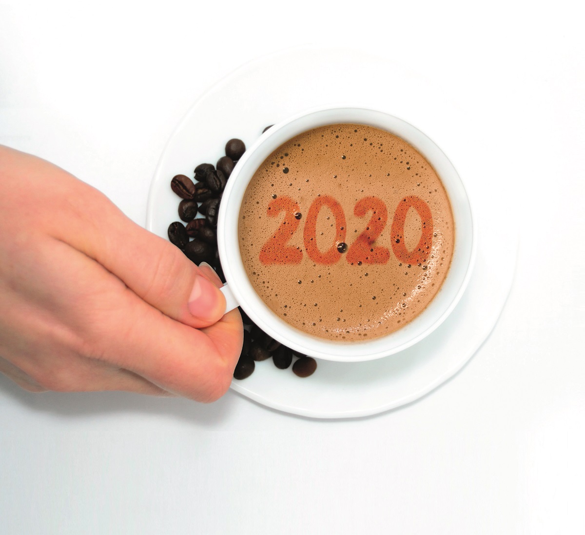 Kaffee mit der Zahl 2020