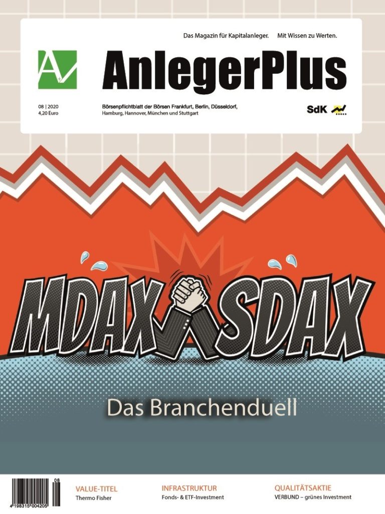 Titelbild der AnlegerPlus Ausgabe MDAX vs. SDAX