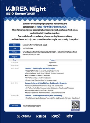 Korea Night: „Korea Night“ bringt globale Biotech-Leader beim BIO Europe 2025 zusammen