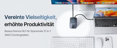 BASEUS TECHNOLOGY (HK) CO, LIMITED: Baseus bringt die Nomos NU1 Air Spacemate 12-in-1 (MAC) Dockingstation auf den Markt, um die Produktivität bei der Verwendung mehrerer Bildschirme zu steigern